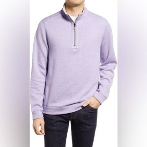 Tommy Bahama reversible flip shore half zip - violet tulip